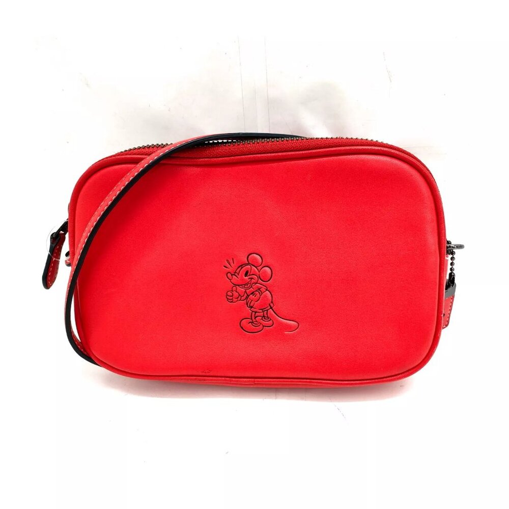 Coach x Disney Mickey Crossbody Clutch Bag - Red Leather (2016 Collection)